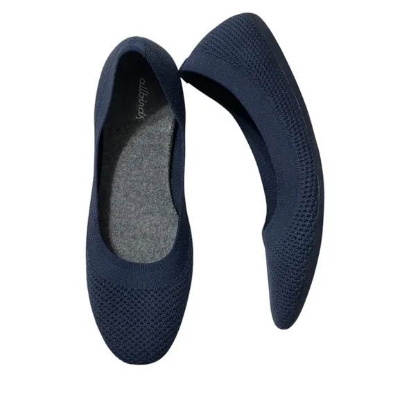 Allbirds Tree Breezers Ballet Flats Knit Navy Blue Size 10 Comfort