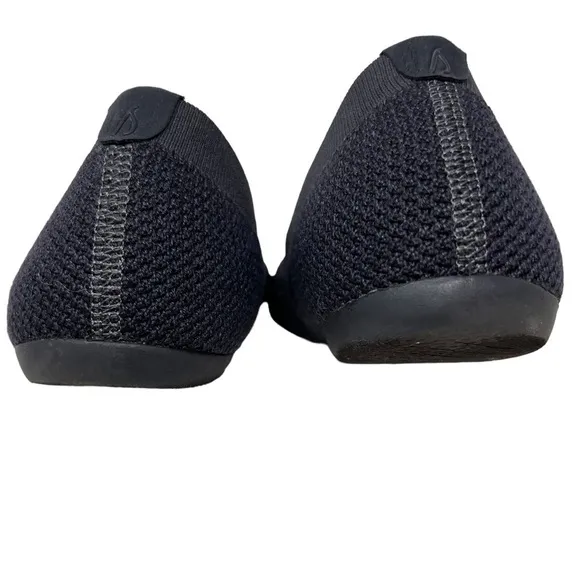 AllBirds Tree Breezers Black Knit Slip On Ballet Flats Size 10 Washable