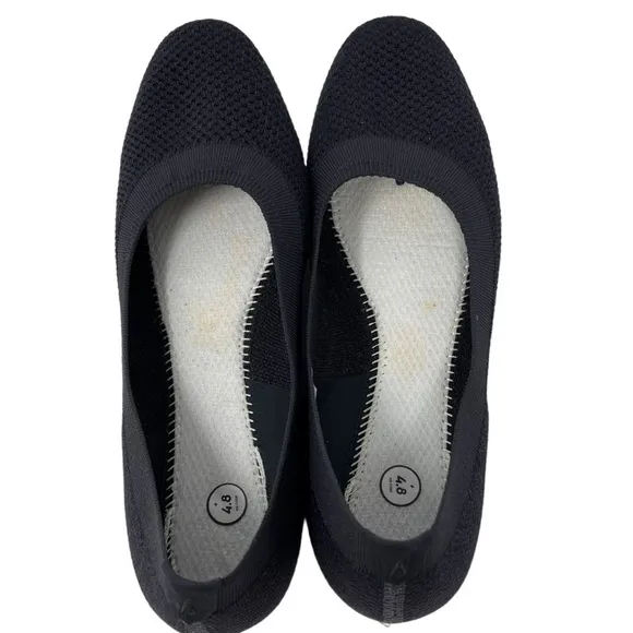 AllBirds Tree Breezers Black Knit Slip On Ballet Flats Size 10 Washable