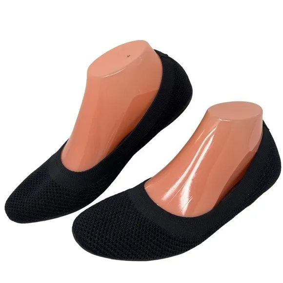 AllBirds Tree Breezers Black Knit Slip On Ballet Flats Size 10 Washable