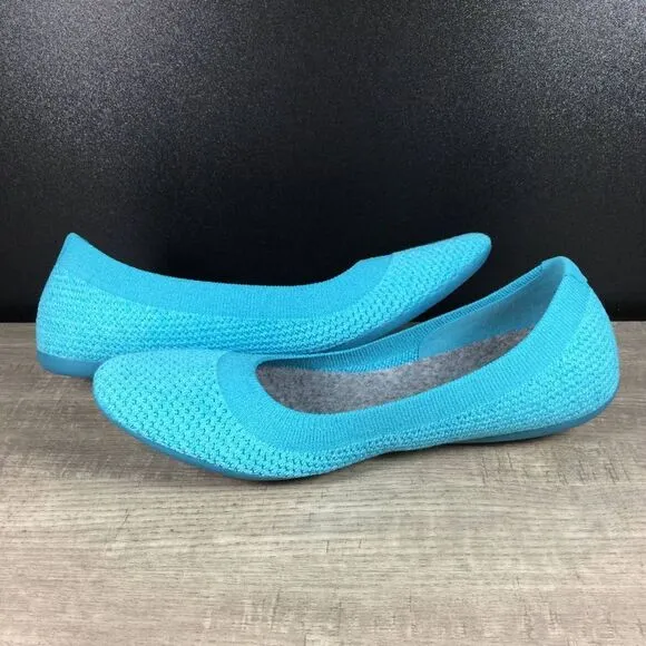 Allbirds Tree Breezers Women's Size 6 Caribbean Blue Slip On Ballet Flats Shoes