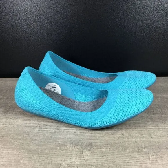 Allbirds Tree Breezers Women's Size 6 Caribbean Blue Slip On Ballet Flats Shoes