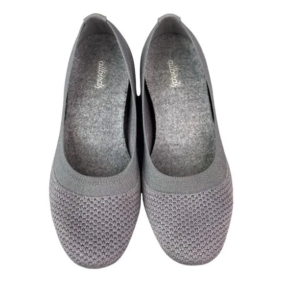 Allbirds Tree Breezers Women's Size 7.5 Grey Lightweight Slip On Ballet Flat