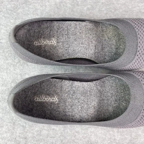 Allbirds Tree Breezers Women's Size 7.5 Grey Lightweight Slip On Ballet Flat