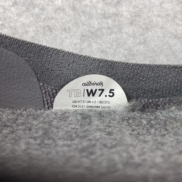 Allbirds Tree Breezers Women's Size 7.5 Grey Lightweight Slip On Ballet Flat