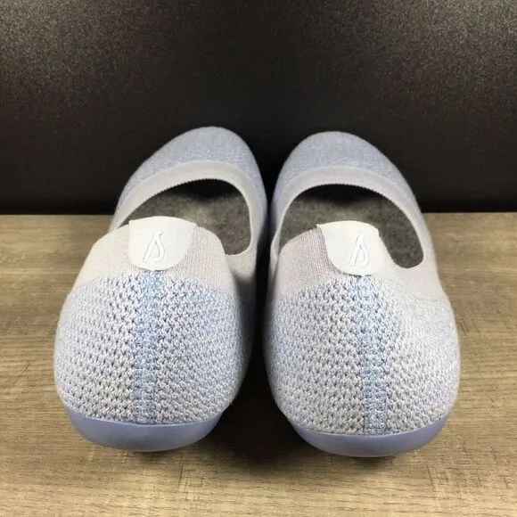 Allbirds Tree Breezers Women's Size 10 Whitecap Blue Slip On Ballet Flats Shoes