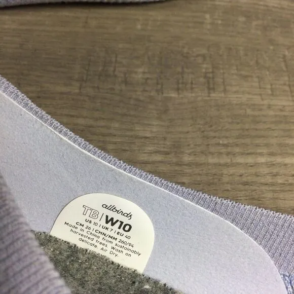 Allbirds Tree Breezers Women's Size 10 Whitecap Blue Slip On Ballet Flats Shoes