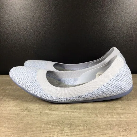 Allbirds Tree Breezers Women's Size 10 Whitecap Blue Slip On Ballet Flats Shoes