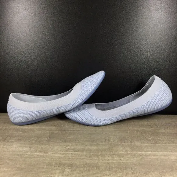 Allbirds Tree Breezers Women's Size 10 Whitecap Blue Slip On Ballet Flats Shoes