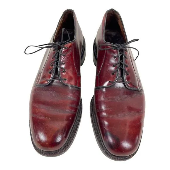 Allen Edmonds Alpine Plain Toe Derby  Mahogany Red Leather Sz US 8.5 made in USA