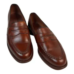 Allen Edmonds &quot;RANDOLPH&quot; Leather Slip-On Penny Loafers 9.5 C - Chestnut Brown