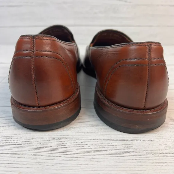 Allen Edmonds &quot;RANDOLPH&quot; Leather Slip-On Penny Loafers 9.5 C - Chestnut Brown