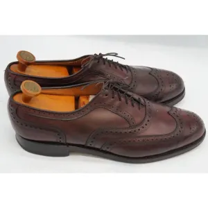 Allen Edmonds Barrington Burgundy Leather Wingtip Blucher Dress Shoe SZ 12 D