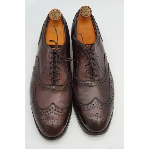 Allen Edmonds Barrington Burgundy Leather Wingtip Blucher Dress Shoe SZ 12 D