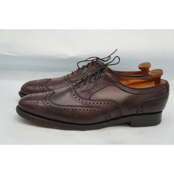 Allen Edmonds Barrington Burgundy Leather Wingtip Blucher Dress Shoe SZ 12 D