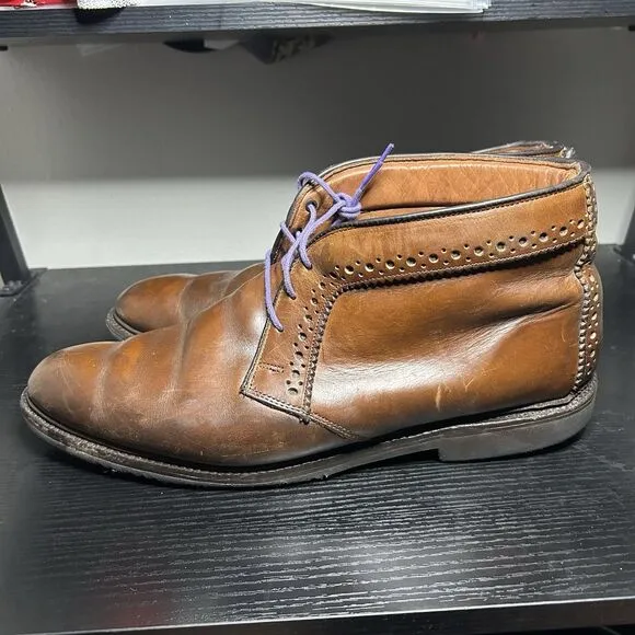 Allen Edmonds Bellevue Brown Leather Mens Chukka Ankle Boots Lace Up Size 12 3E