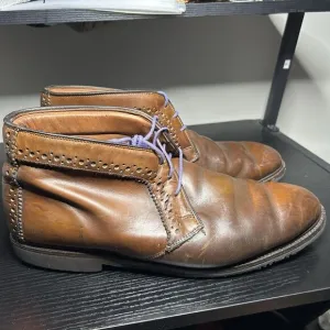 Allen Edmonds Bellevue Brown Leather Mens Chukka Ankle Boots Lace Up Size 12 3E