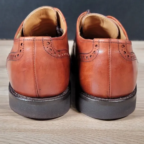 Allen Edmonds Benton Derby Shoes Men Size 8.5 D Brown Leather Cap Toe Brogue