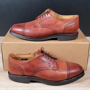 Allen Edmonds Benton Derby Shoes Men Size 8.5 D Brown Leather Cap Toe Brogue