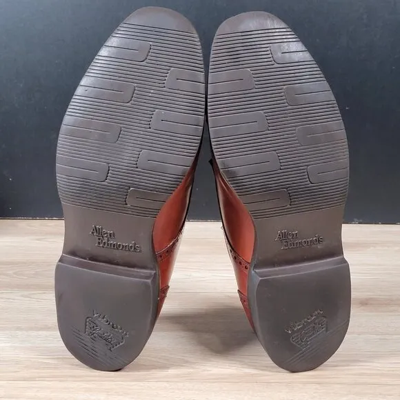 Allen Edmonds Benton Derby Shoes Men Size 8.5 D Brown Leather Cap Toe Brogue