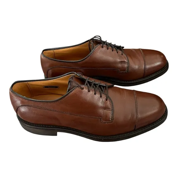 Allen Edmonds Bergland Lace-up Cap Toe Brown Leather Derby Shoe Mens Size 7 D