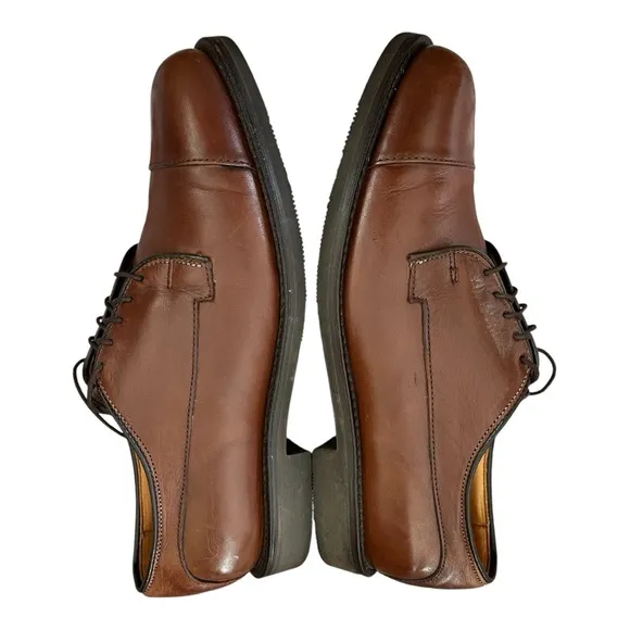 Allen Edmonds Bergland Lace-up Cap Toe Brown Leather Derby Shoe Mens Size 7 D