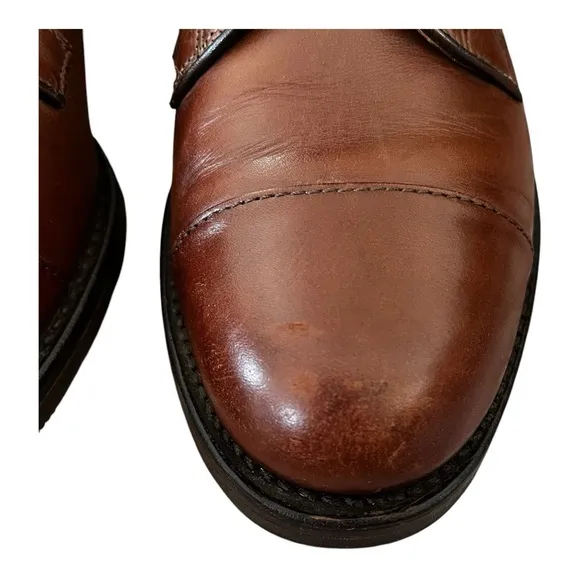 Allen Edmonds Bergland Lace-up Cap Toe Brown Leather Derby Shoe Mens Size 7 D
