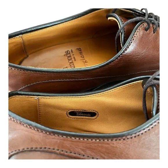 Allen Edmonds Bergland Lace-up Cap Toe Brown Leather Derby Shoe Mens Size 7 D