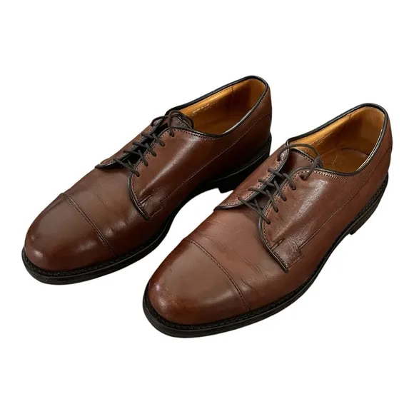 Allen Edmonds Bergland Lace-up Cap Toe Brown Leather Derby Shoe Mens Size 7 D