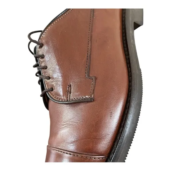 Allen Edmonds Bergland Lace-up Cap Toe Brown Leather Derby Shoe Mens Size 7 D