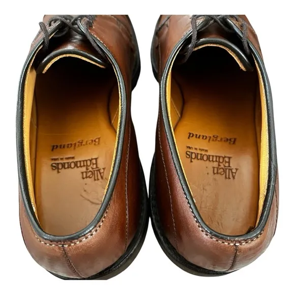 Allen Edmonds Bergland Lace-up Cap Toe Brown Leather Derby Shoe Mens Size 7 D