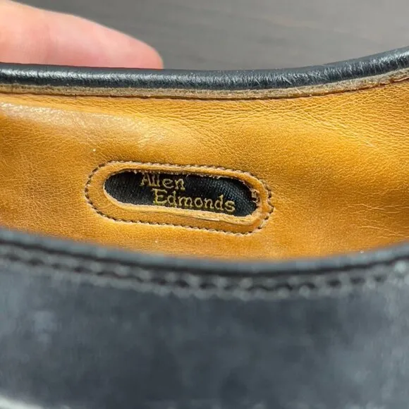 Allen Edmonds Bradley Black Leather Split Toe Derby Dress Show Size 8.5