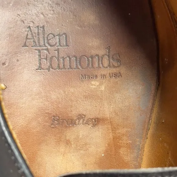 Allen Edmonds Bradley Black Leather Split Toe Derby Dress Show Size 8.5