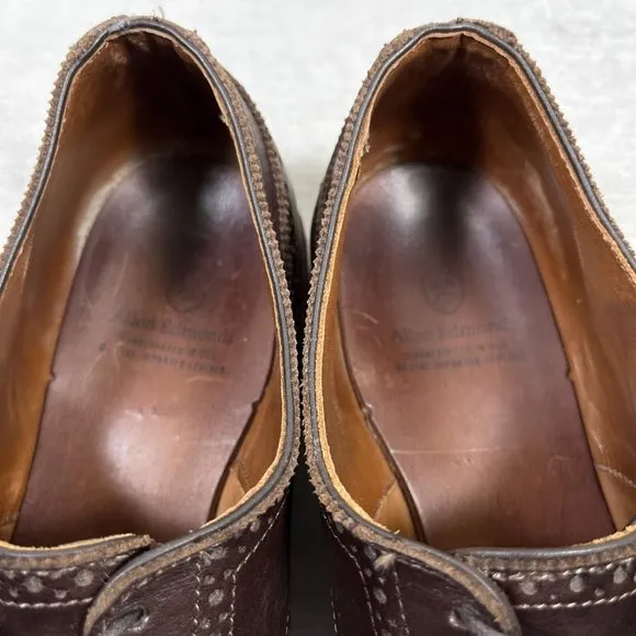 Allen Edmonds Brogue Medallion Cap Toe Derby Shoes - Men's Size 10 D - Brown