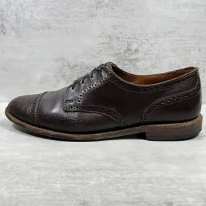 Allen Edmonds Brogue Medallion Cap Toe Derby Shoes - Men's Size 10 D - Brown