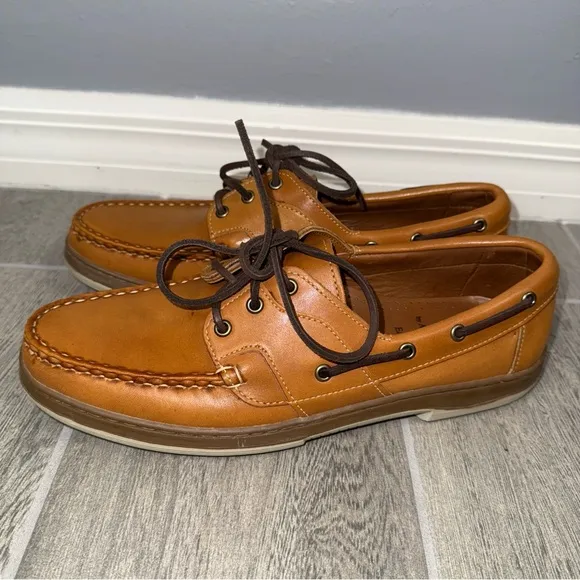 ALLEN EDMONDS Brown Tan Eastport Boat Shoes Size 10B Loafers Slip On *READ