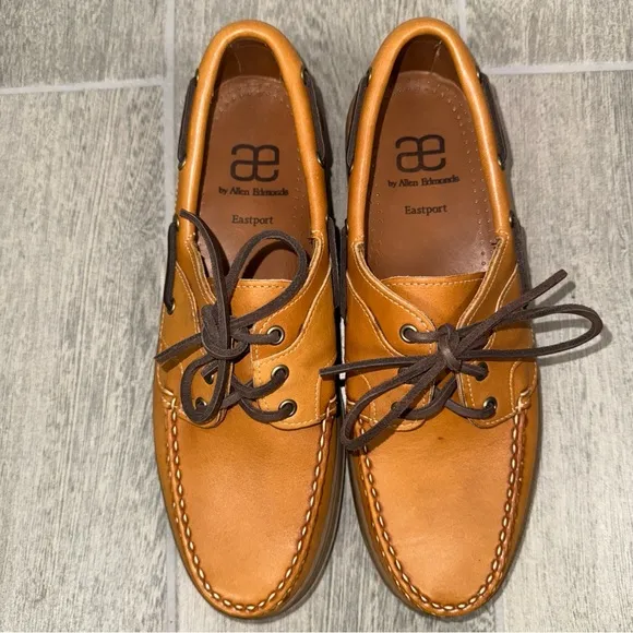 ALLEN EDMONDS Brown Tan Eastport Boat Shoes Size 10B Loafers Slip On *READ
