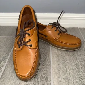 ALLEN EDMONDS Brown Tan Eastport Boat Shoes Size 10B Loafers Slip On *READ