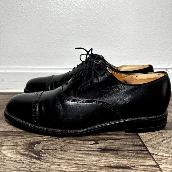 Allen Edmonds Byron Oxford Dress Shoes Cap Toe Lace Up Formal Leather Black 8