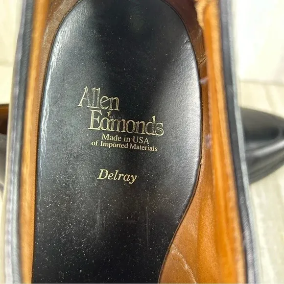 Allen Edmonds Delray Black Split Toe Oxford Derby Dress Shoe Mens Size 10.5
