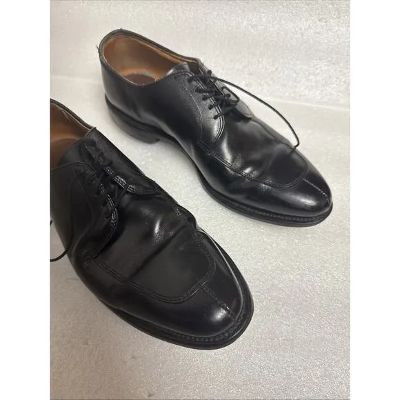 Allen Edmonds Delray Shoes Men's 8 D Black Leather Split Toe Derby Dress Oxford