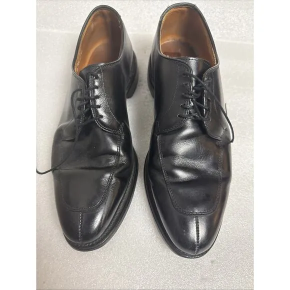 Allen Edmonds Delray Shoes Men's 8 D Black Leather Split Toe Derby Dress Oxford