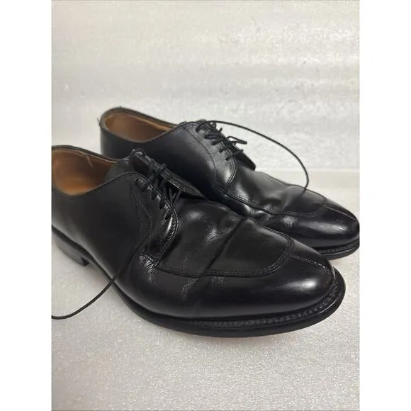 Allen Edmonds Delray Shoes Men's 8 D Black Leather Split Toe Derby Dress Oxford