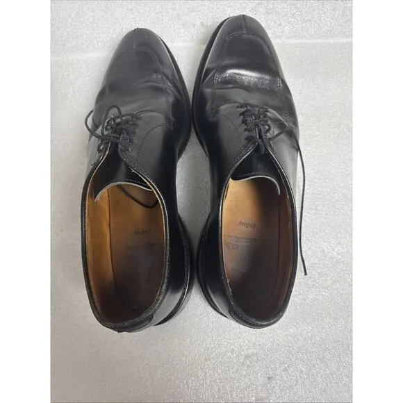 Allen Edmonds Delray Shoes Men's 8 D Black Leather Split Toe Derby Dress Oxford