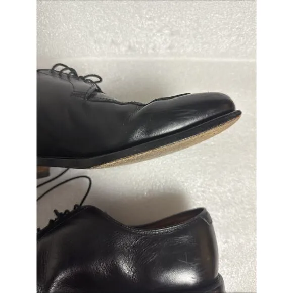 Allen Edmonds Delray Shoes Men's 8 D Black Leather Split Toe Derby Dress Oxford