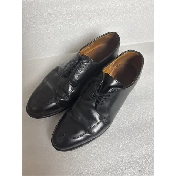 Allen Edmonds Delray Shoes Men's 8 D Black Leather Split Toe Derby Dress Oxford