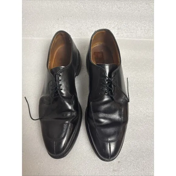 Allen Edmonds Delray Shoes Men's 8 D Black Leather Split Toe Derby Dress Oxford