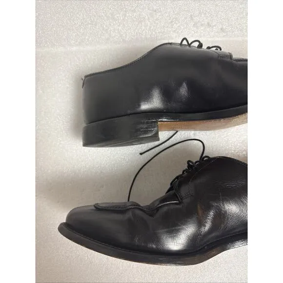 Allen Edmonds Delray Shoes Men's 8 D Black Leather Split Toe Derby Dress Oxford