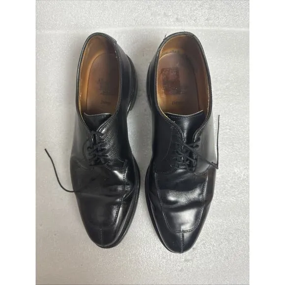 Allen Edmonds Delray Shoes Men's 8 D Black Leather Split Toe Derby Dress Oxford