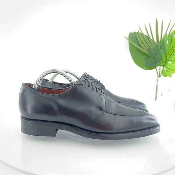 Allen Edmonds Delray Shoes Men's 9 D Black Leather Split Toe Derby Dress Oxford